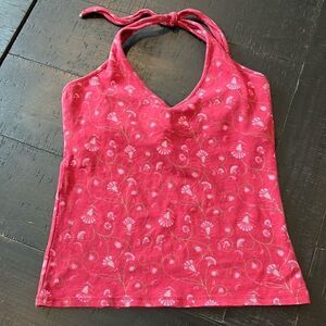 Gap Floral Y2K Phoebe Friends Rachel Halter Top Shirt Medium​​​